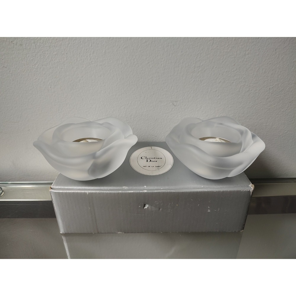 Christian Dior tea light‎ holder flower candle with box floral votive